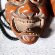 Antique Japanese Boxwood Netsuke Masks - Saru-tobide & Ko-tobide Style - 2pc Set19