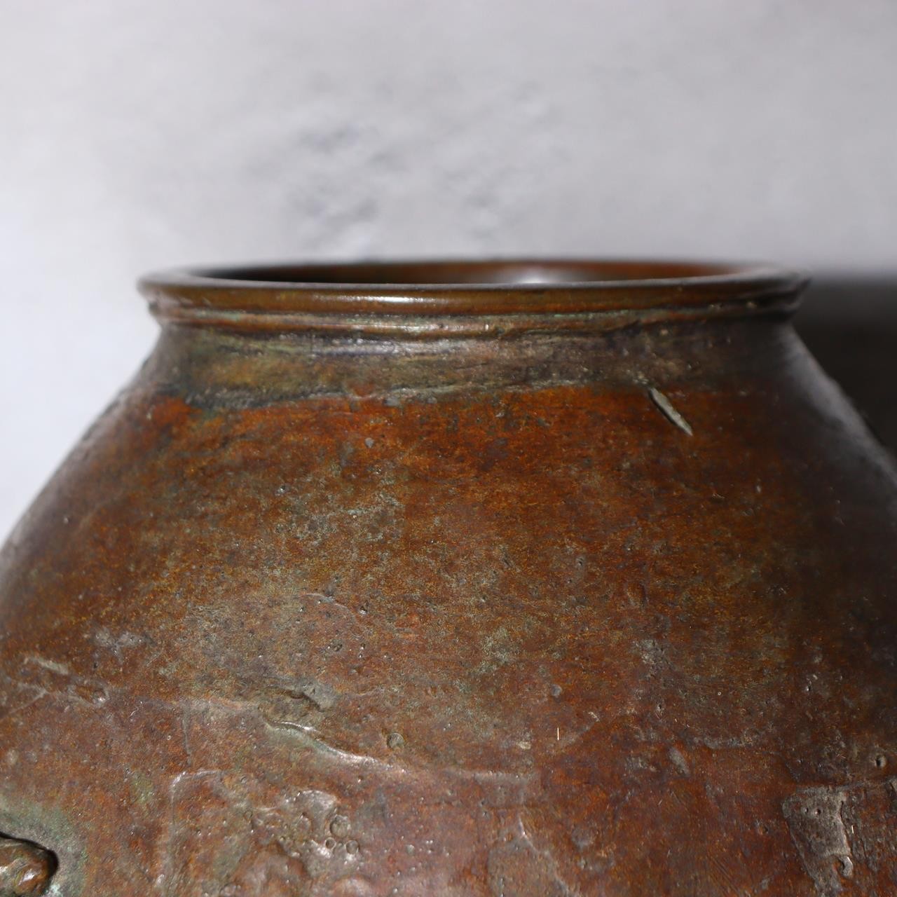 Large Japanese Master Bronze Vase by Hirai Shoho Cire Perdue Relief Fruit Motif17