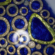 Japanese Cloisonne Enamel Silver Rim Vase Hiroaki Ota Abstract Motif Tomobako12