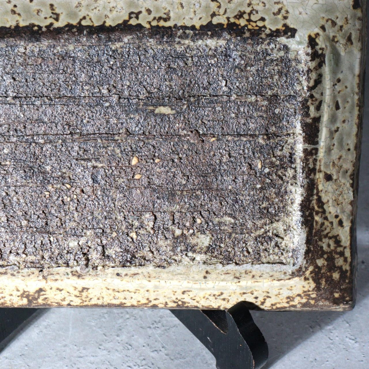 Contemporary Japanese Pottery Rectangular Plate Atsushi Ogata Hakeme Kohiki14