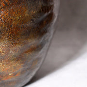 Japanese Mottled Purple Bronze Vase Hanshidou Artisan Signed 16.5cm BV73512