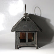 Vintage Japanese Brass Kuzuya Lantern Hanging House Shape Washi Paper3