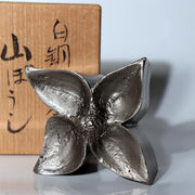 Vintage Japanese Hakudo White Bronze Kogo Incense Box Hasuda Shugoro Dogwood0