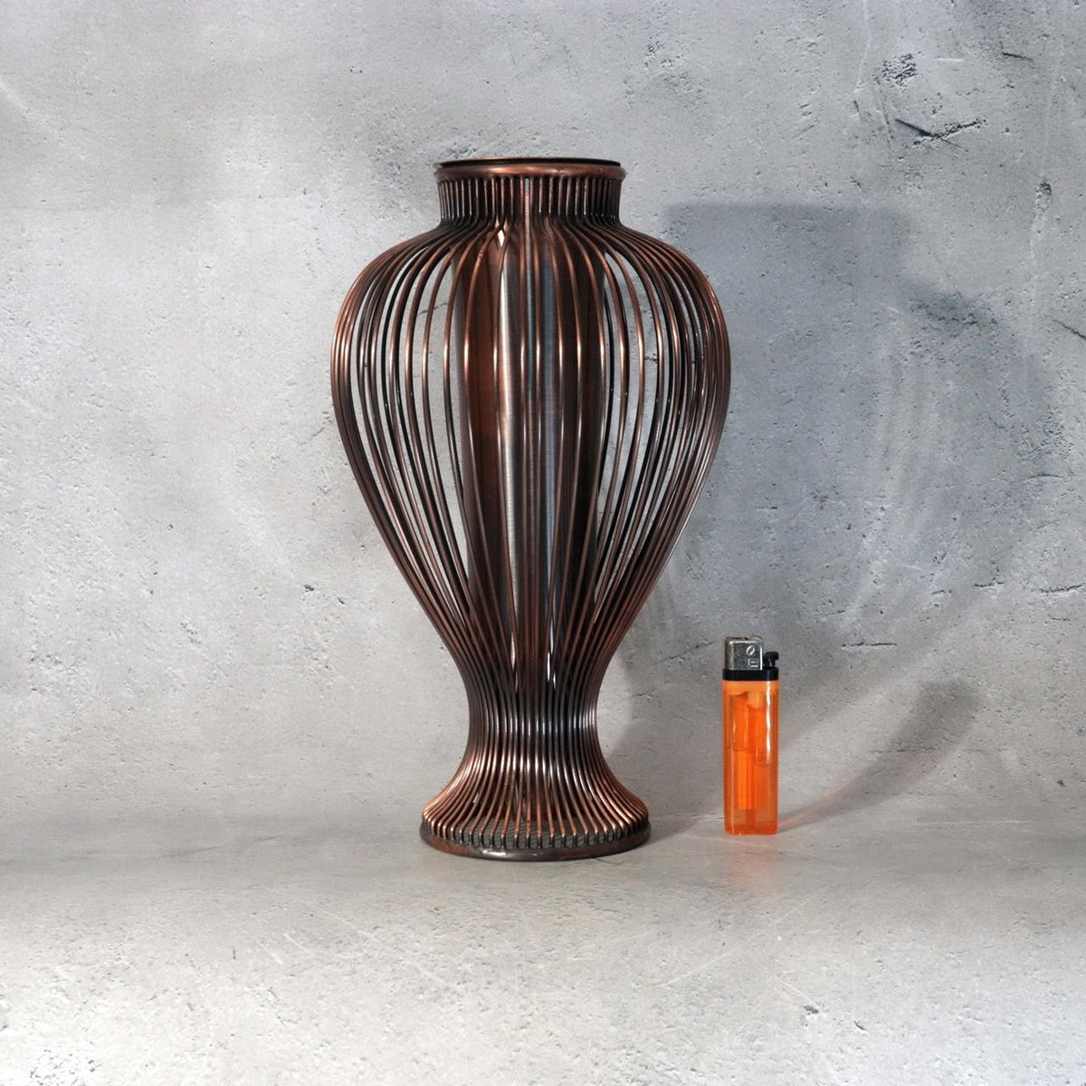 Vintage Japanese Copper Wire Vase Showa Retro Glass Insert BV7861