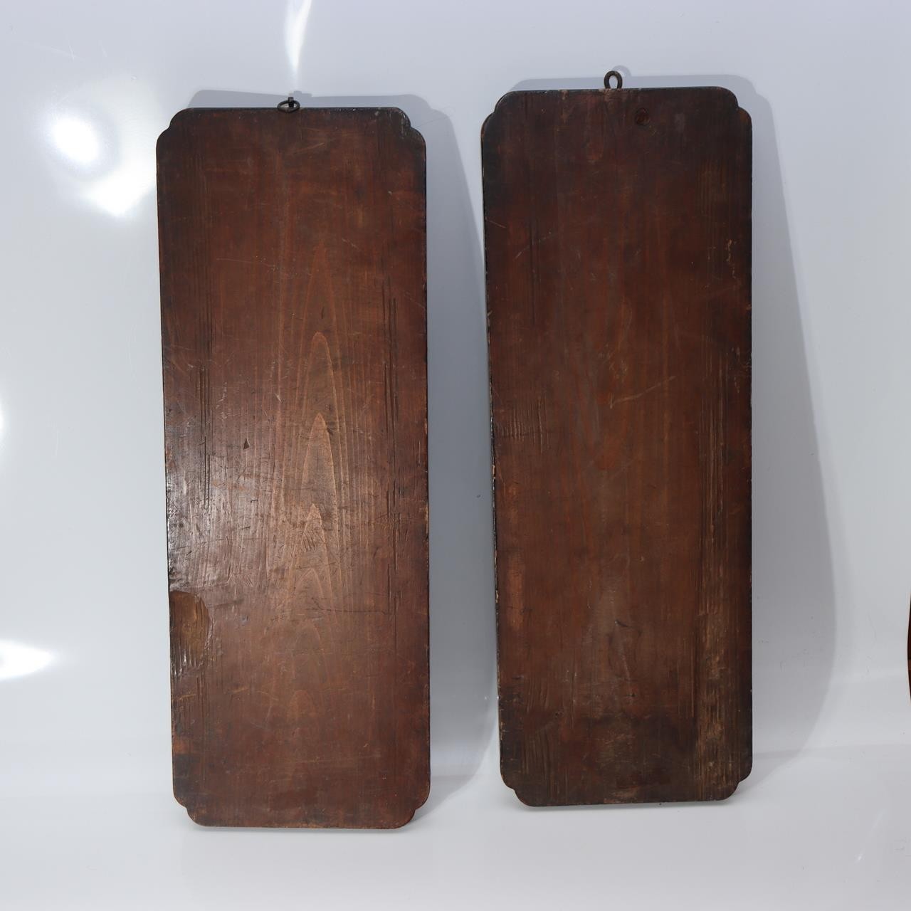 Pair of Antique Japanese Temple Lacquer Plaques Jodo Shu Sect Enko Zendo Daishi4