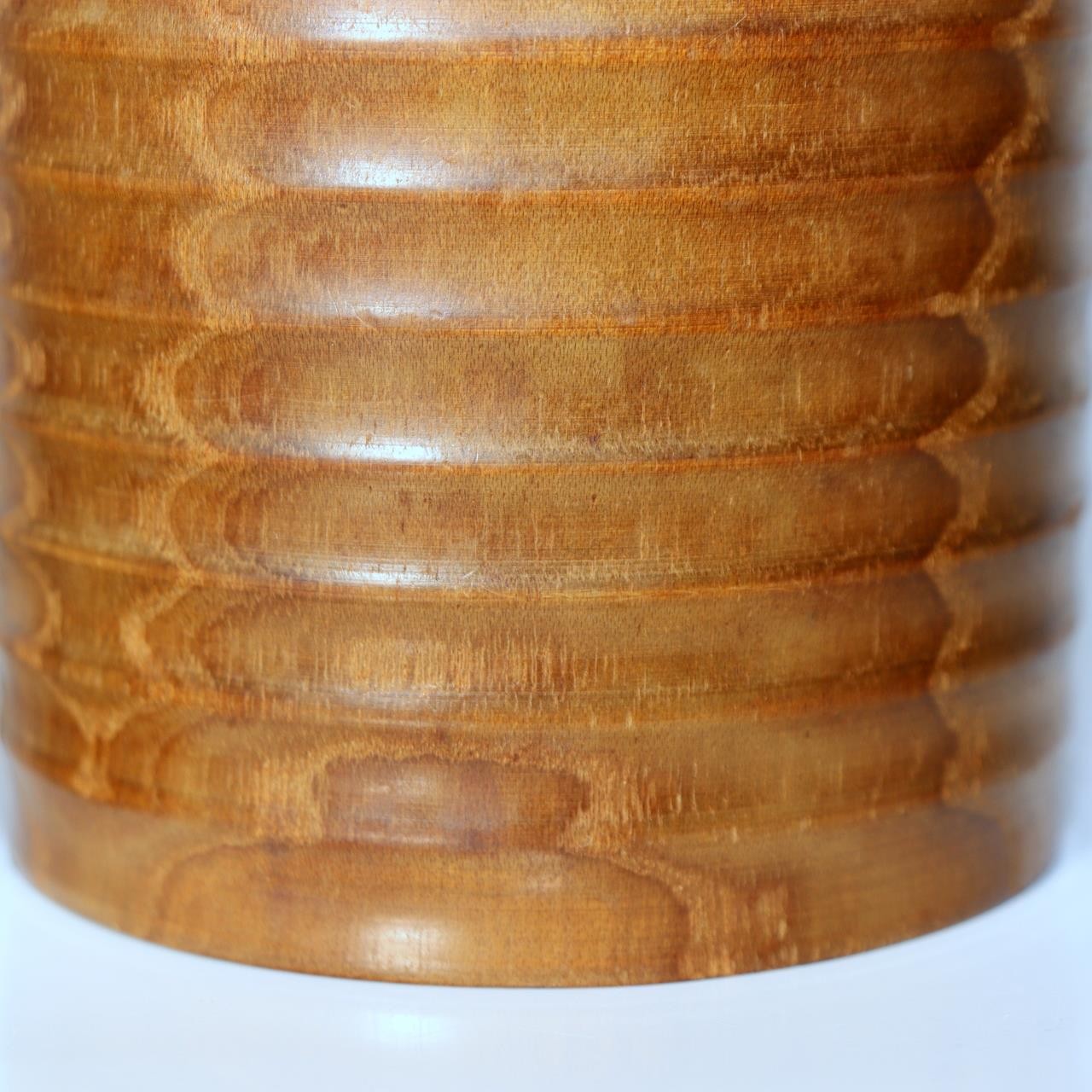 Japanese Vintage Wooden Tea Caddy Lidded Box Yamagata Craftsman Shogi Keyaki11