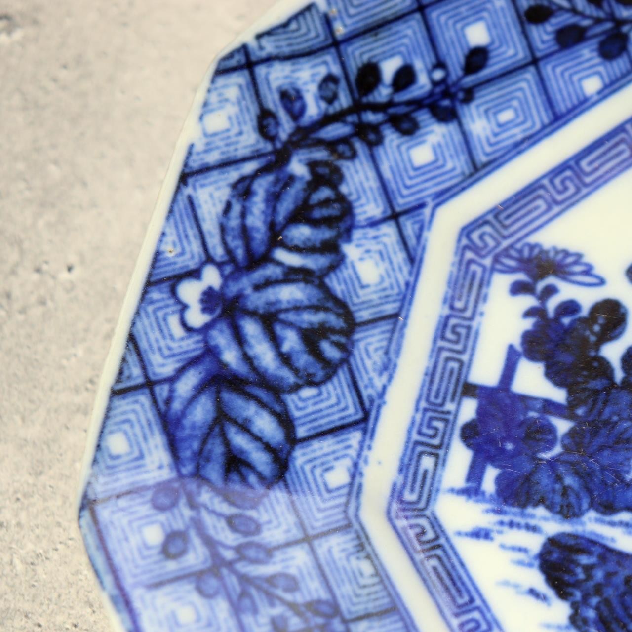 Antique Japanese Imari Transferware Set Rabbit Wave Bowl & Two Rooster Dishes14