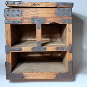 Antique Late Edo Japanese Wooden Kake Suzuri Portable Writing Box WO6205
