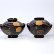 11-Piece Japanese Antique Urushi Lacquerware Set Gold Maki-e Chrysanthemum etc3