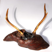 Japanese Deer Antler Sword Stand Katana Kake Stag Horn Natural Wood Burl 47cm1