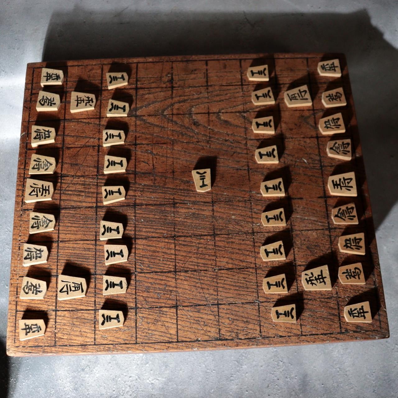 Vintage Japanese Wooden Shogi Board Set with Koma Pieces WO6313