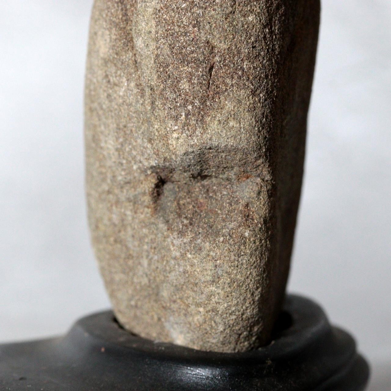 Japanese Hokkaido Daruma Suiseki Viewing Stone with Wooden Daiza Base9