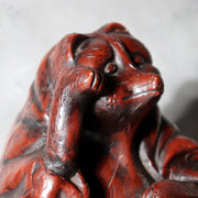 Vintage Japanese Ceramic Tanuki Okimono Tokoname Ware Beckoning Pose PCP3146