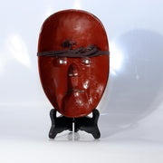 Japanese Carved Wooden Noh Mask Deigan Gold Eyes Signed with Mark Tomobako9