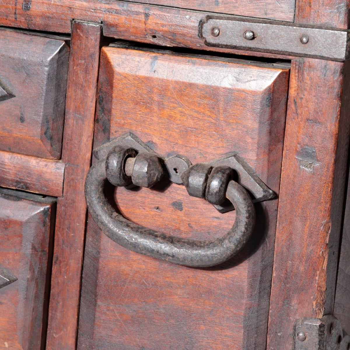 Antique Japanese Kake-Suzuri Keyaki Wood Calligraphy Writing Box Iron Hardware11