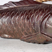 Antique Japanese Jizai-kagi Hearth Hook Slender Eel/Carp Wood Carving Movable5