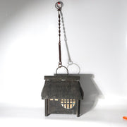 Vintage Japanese Brass Kuzuya Lantern Hanging House Shape Washi Paper1