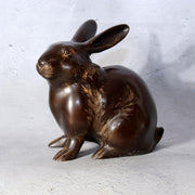 Vintage Japanese Bronze Rabbit Okimono Statue Figure 1140g BOSa440