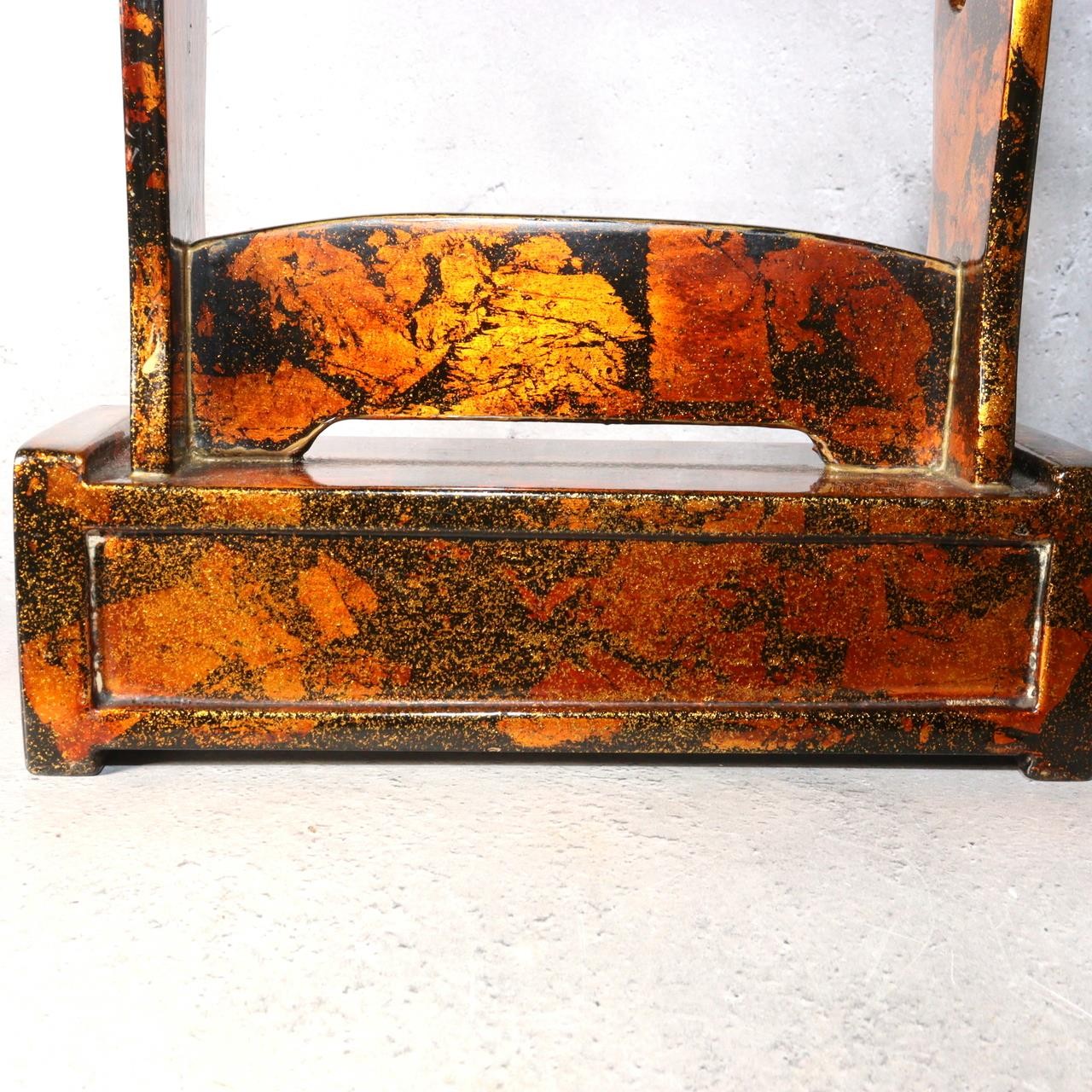 Japanese Wood Lacquer Mini Tanto Sword Stand Katanakake Drawer 25cm WO5548