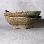 Japanese Antique Tokoname Stoneware Fused Yamajawan Pair Iconic Natural Ash Drip3