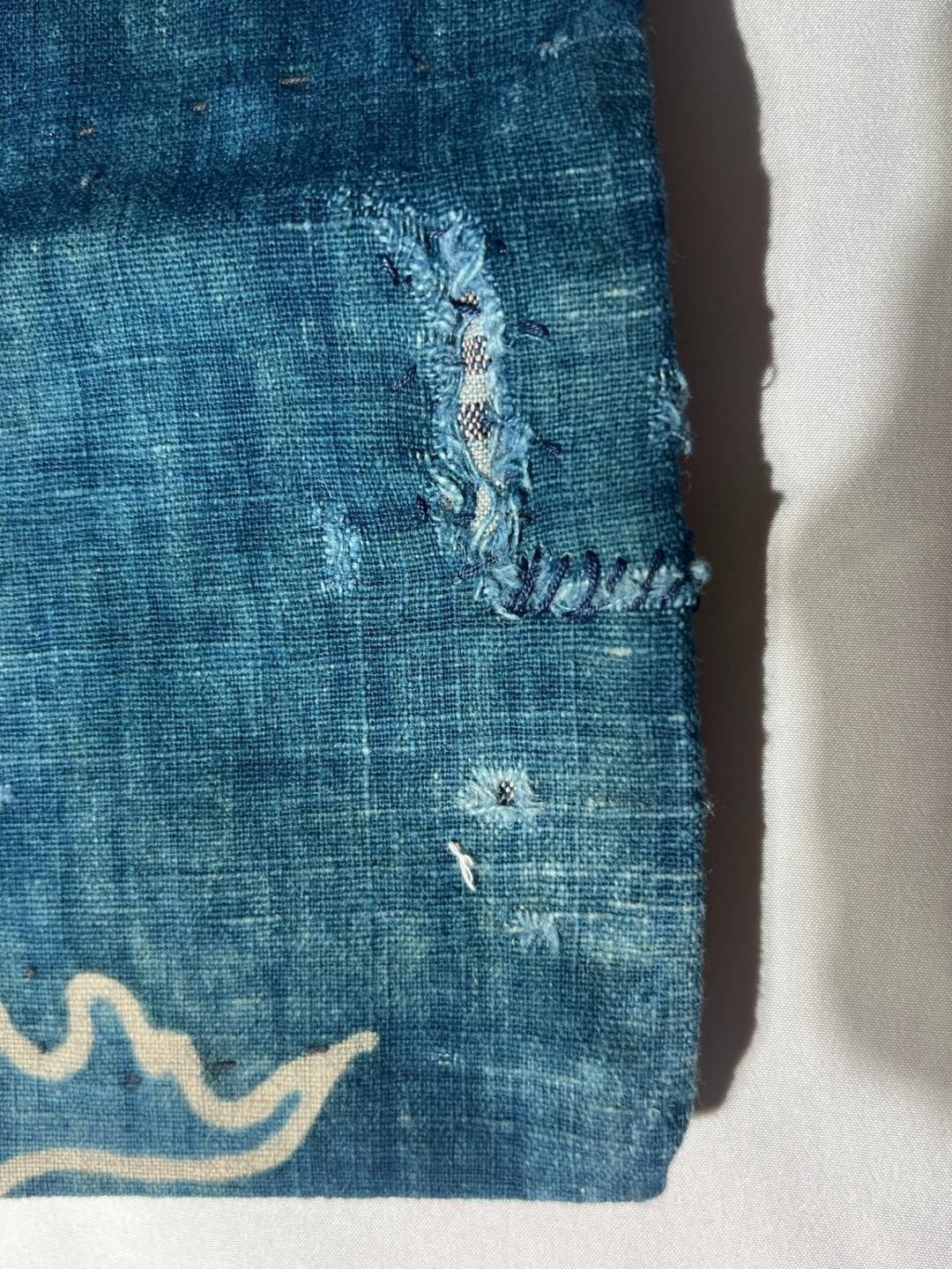 Antique Japanese Kofu Indigo Tsutsugaki Cloth Bag Old Textile BRKW190This is an10