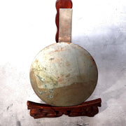 Japanese Antique Bronze Mirror Crane Turtle Pine Tree Tenkaichi Signed 30cm 680g9