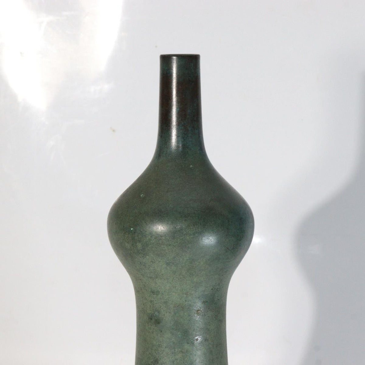Vintage Japanese Copper Flower Vase Unique Shape Suibyo Water Jug12
