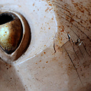 Japanese Wooden Noh Mask Otobide Demon God Gold Eyes Kagura 21cm MSK52917