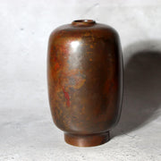 Japanese Cast Bronze Vase - Naoki Hara - Signed Tomobako Box Ikebana BV7402