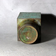 Vintage Japanese Katsumine Copper Bronze Bud Vase Square Geometric Motif7