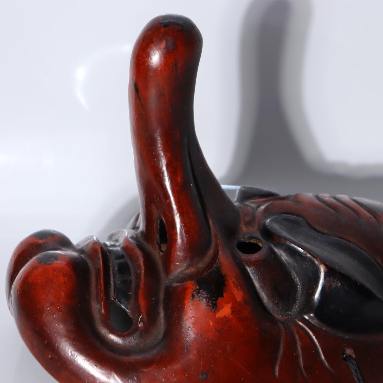 Japanese Antique Style Tengu Kimen Mask Dry Lacquer Kanshitsu Gyodo-men Ritual8