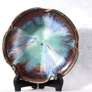 Japanese Antique Ceramic Bowl Wooden Box Kyushu-style Kiln-Effect Glaze Bowl2