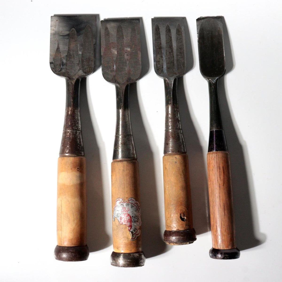 Vintage Japanese Steel Nomi Chisels Set of 10 Woodworking Tools with Wooden Box3
