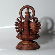 Vintage Japanese Wooden Carved Juichimen Senju Kannon Buddha Statue Glass Case5