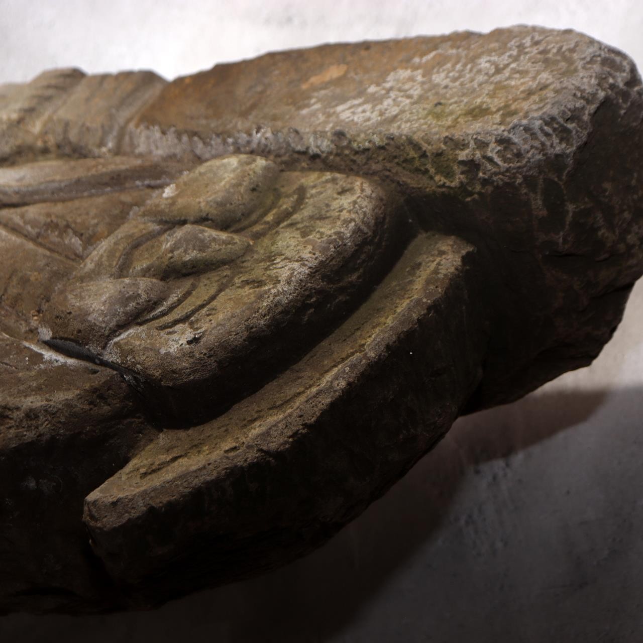 Japanese Antique Stone Statue TanoKami Rice Field God Garden Idol 14kg SDB13811