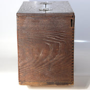 Antique Japanese Haribako Sewing Box Meiji Keyaki/Tamo Wood Brass Hardware Drawe11