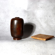 Japanese Cast Bronze Vase - Naoki Hara - Signed Tomobako Box Ikebana BV74019