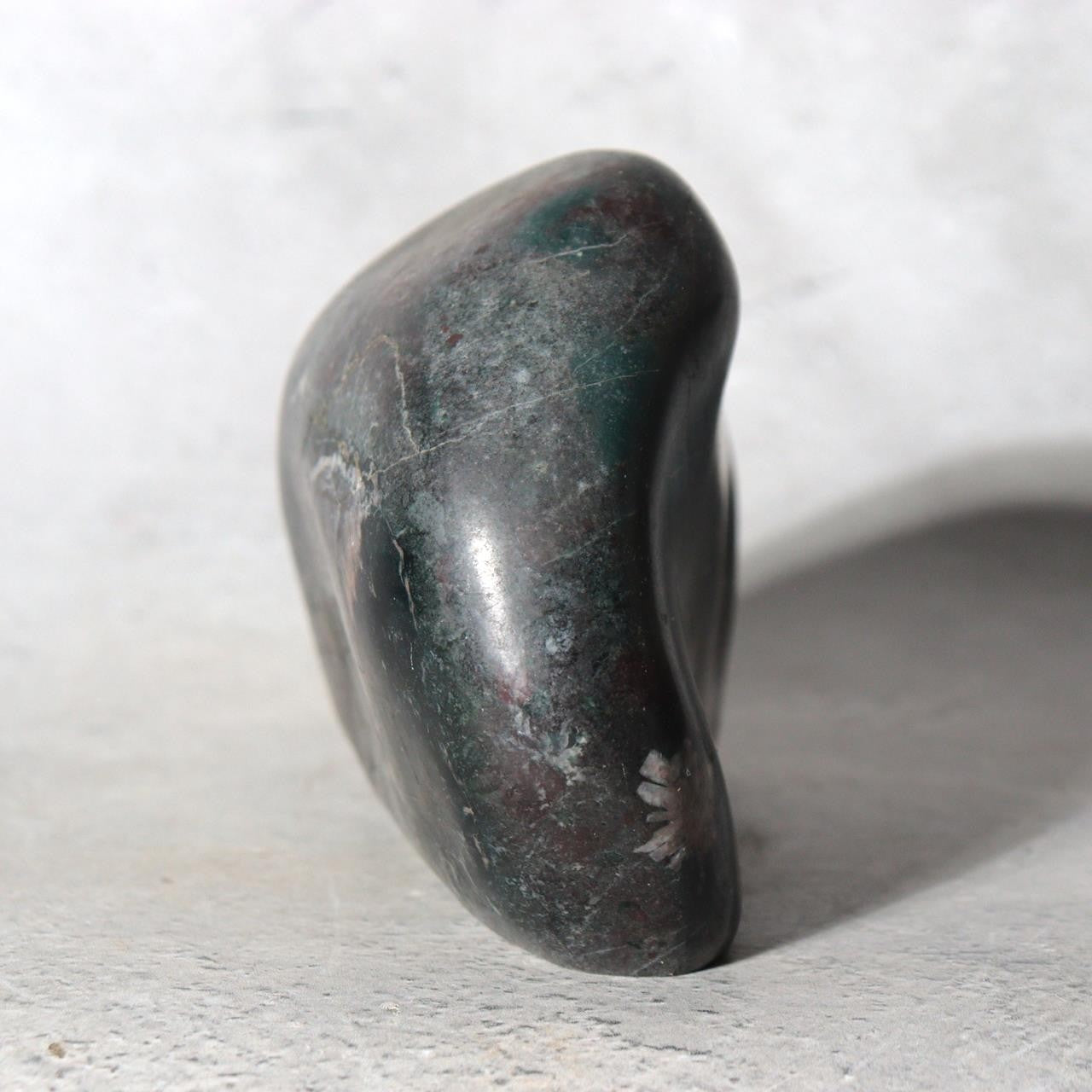 Japanese Suiseki Gifu Kujaku Kikkaseki Chrysanthemum Stone Wooden Base SS24012