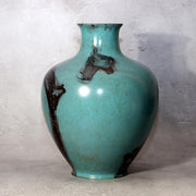Japanese Cast Bronze Vase - Houn (Masaya Hasegawa) - Turquoise Marble Design2