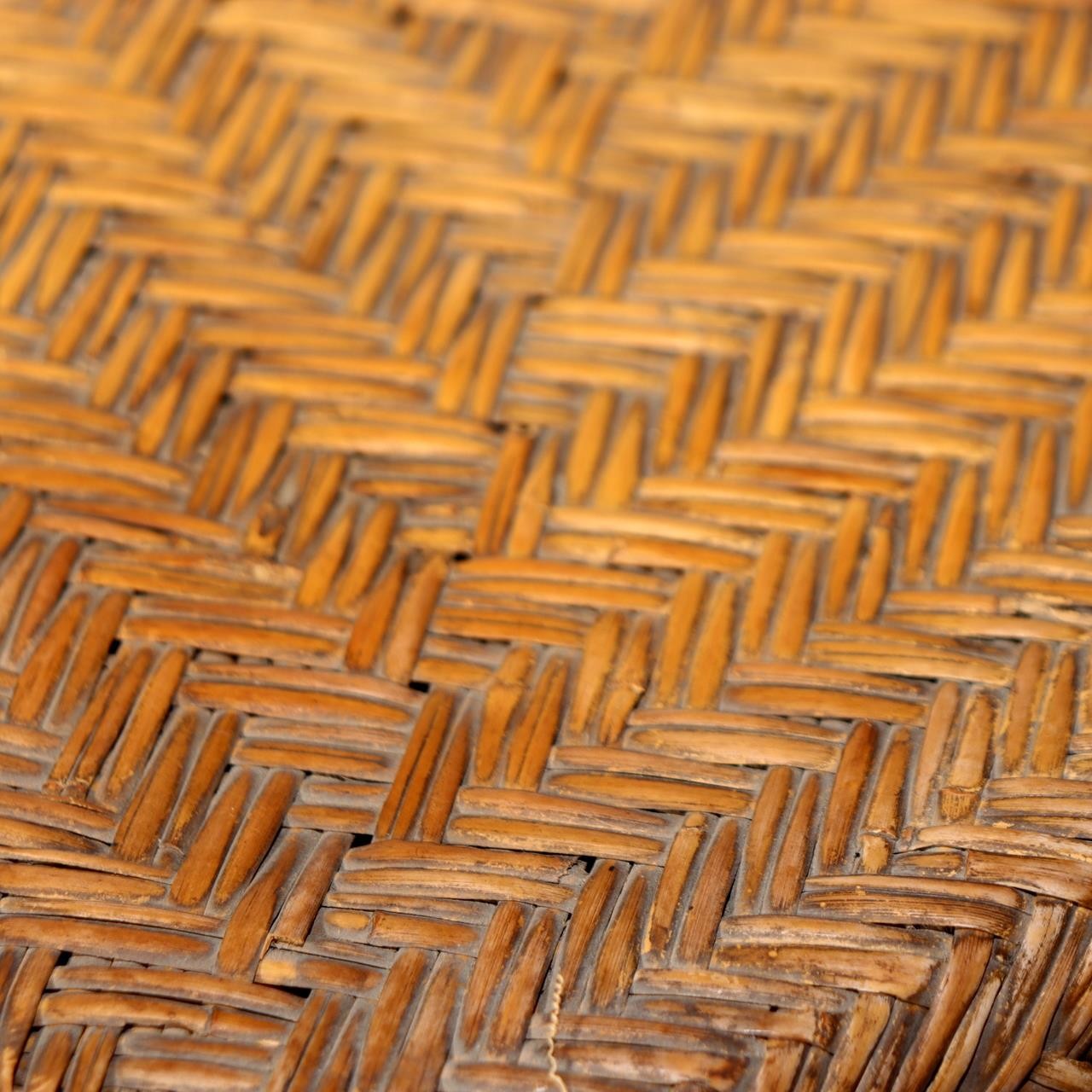Japanese Vintage Bamboo Basket Box Lidded Storage Organizer Woven Rustic BVO6811