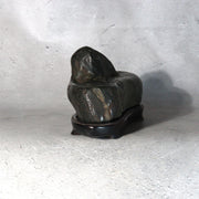 Vintage Japanese Kamuikotan Suiseki Viewing Stone Mountain Shape Daiza Box5