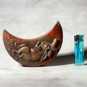 Antique Japanese Bizen Ware Hanging Vase Moon Rabbit Mochi Rare Design Pottery2