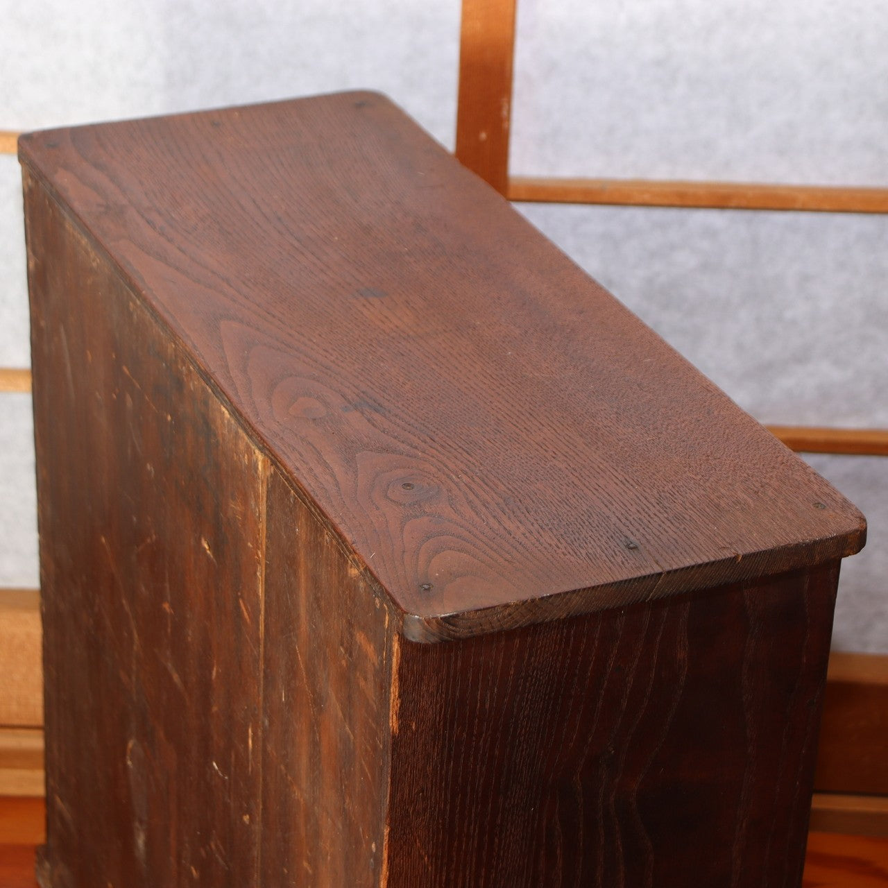 Japanese Antique Cabinet Kotansu Kurogaki Black Persimmon Keyaki Wood Shelf6