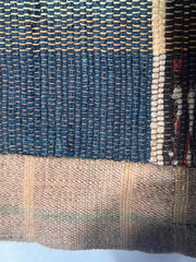 Vintage Japanese Sakiori Rag Weaving Kofu Textile Striped Rug BRKW19113