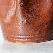 Late Edo Japanese Tamba Ware Kurikawa-Glazed Faceted Tokkuri Sake Bottle with Bo14