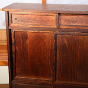 Japanese Antique Cabinet Kotansu Kurogaki Black Persimmon Keyaki Wood Shelf11