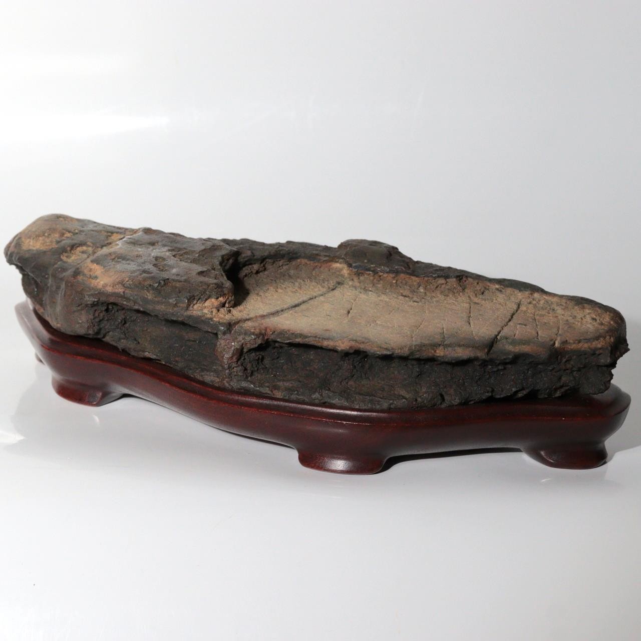 Vintage Japanese Sajigawa Suiseki Viewing Stone "Amanohashidate" Tomobako SS23415