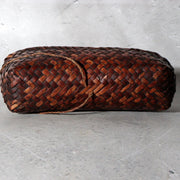 Japanese Vintage Antique Mingei Bamboo Basket & Ikkanbari-style Tea Caddy Set11