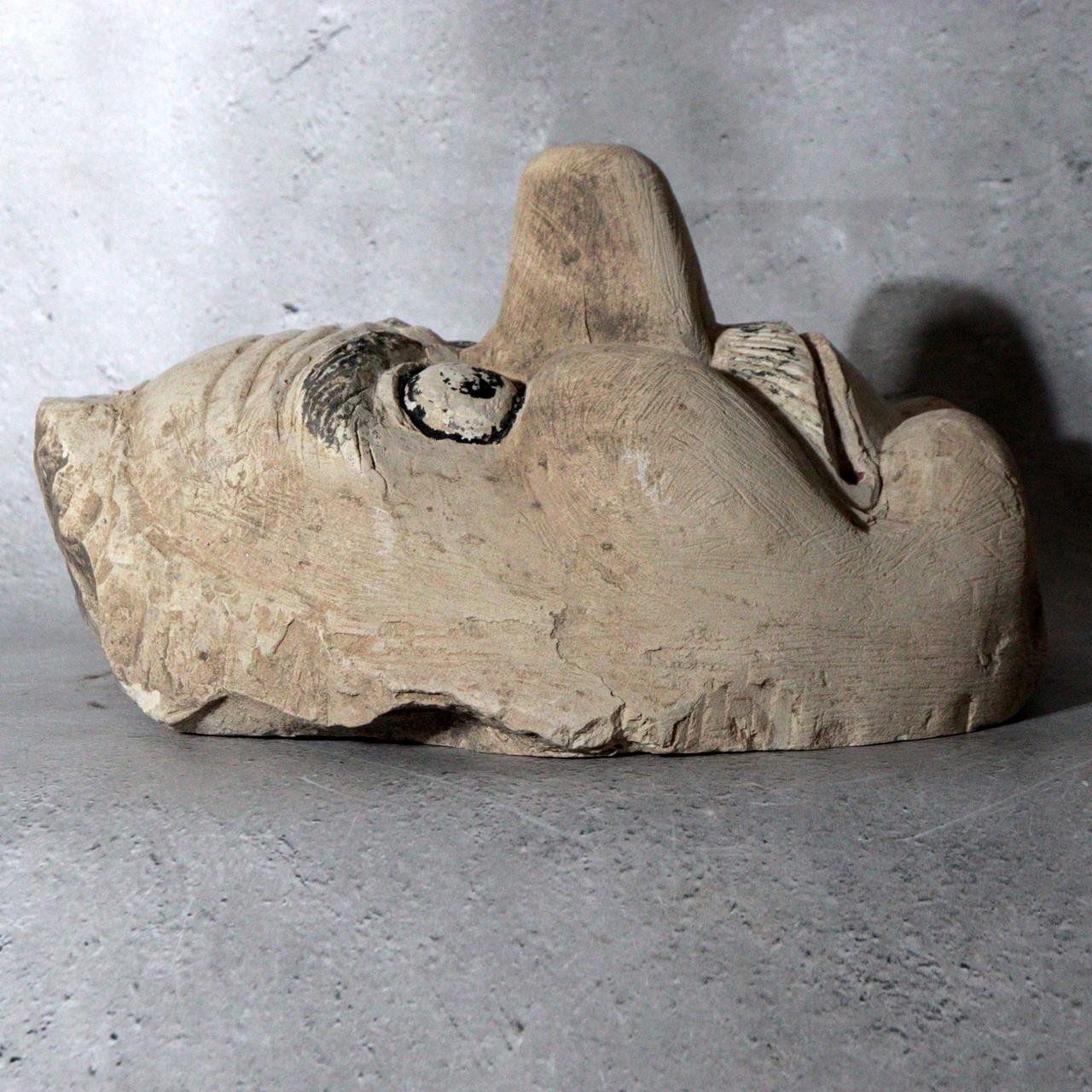 Vintage Japanese Stone Carved Daitengu Mask Figurine Mt. Takao Temple Shinto5