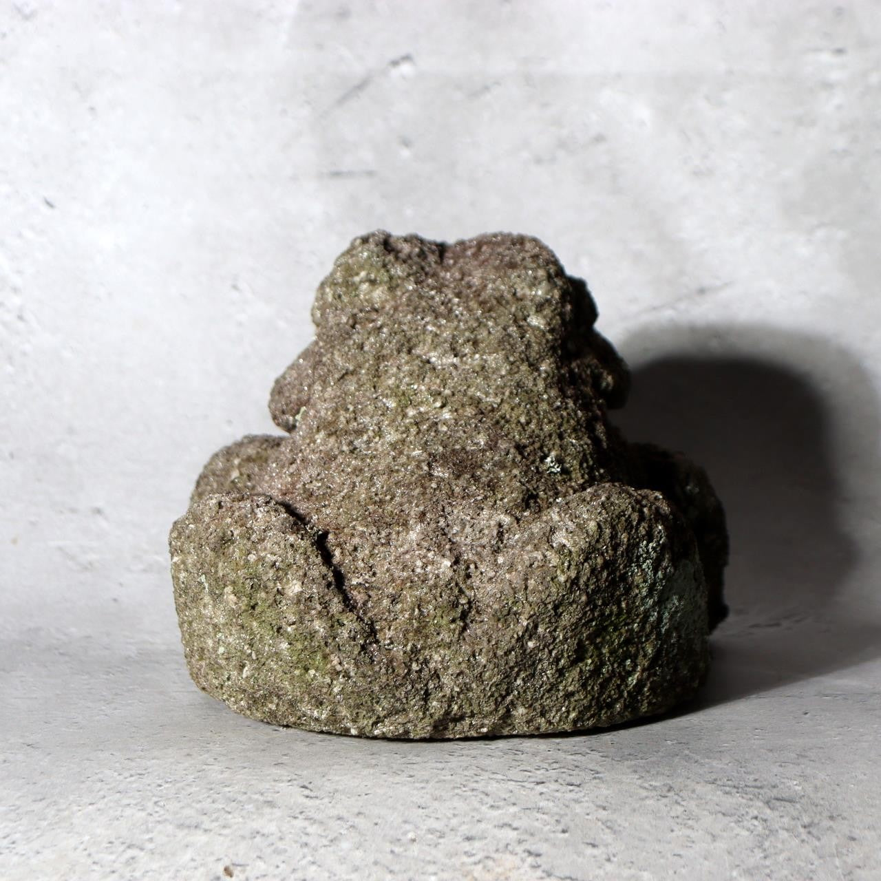 Rustic Japanese Folk Art Hand-Carved Pumice Stone Frog Figurine Kaeru SDB1379